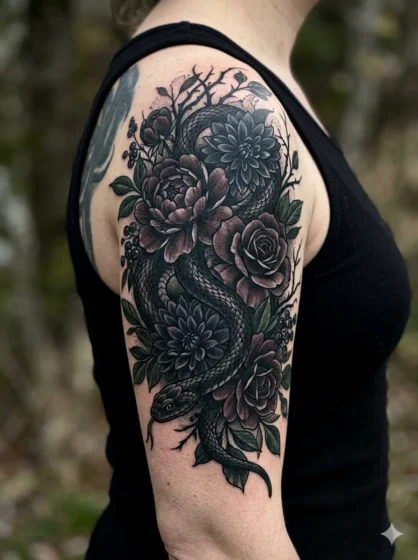 Floral Snake Wrap Cover Up