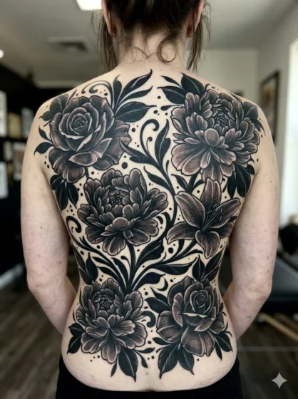 Full Back Floral Cover Up