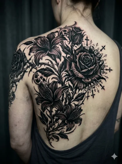 Gothic Flower Cover Up