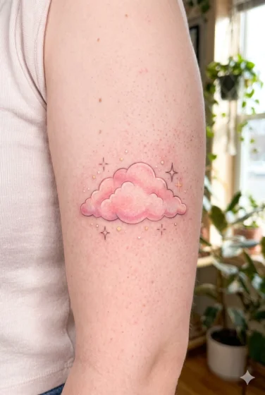 Pink Cloud Aesthetic Tattoo