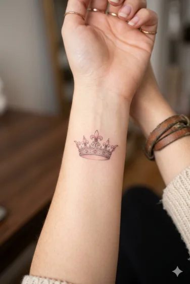 Pink Crown Tattoo