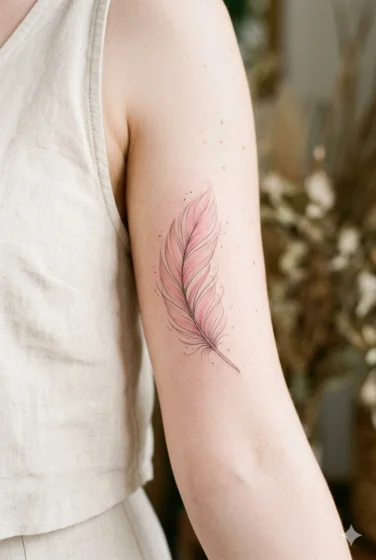 Pink Feather Light Tattoo