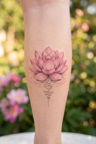Pink Lotus Flower Tattoo