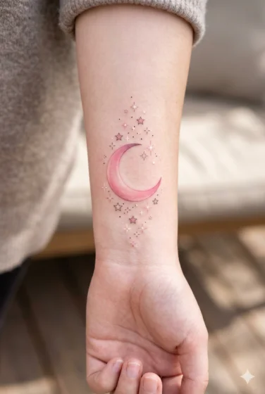 Pink Moon With Stars