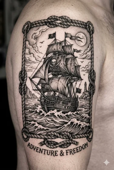 Pirate Ship With Rope Frame Design