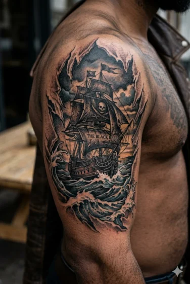 Pirate Ship With Torn Reality Effect