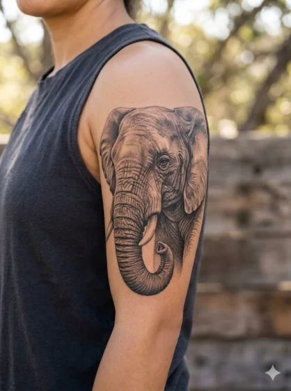 Realistic Elephant Portrait