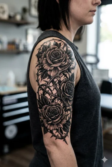 Rose and Thorn Cover Up