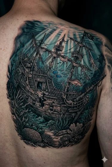 Underwater Sunken Pirate Ship