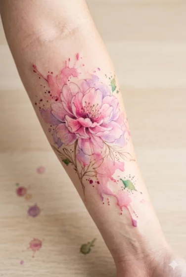 Watercolor Pink Flower Splash