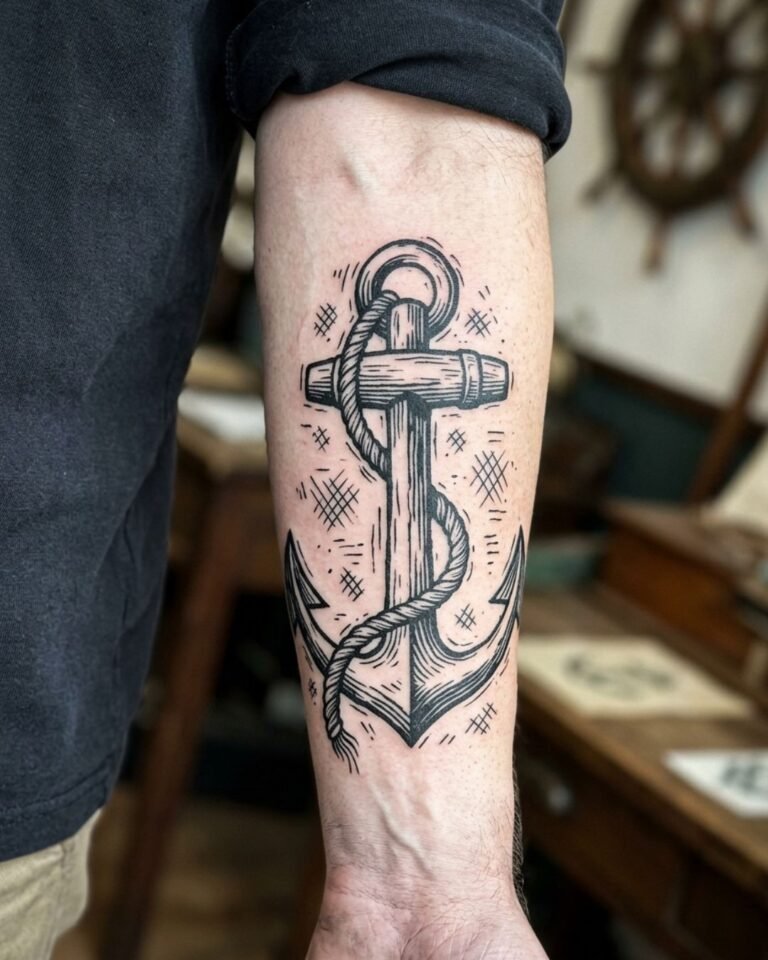 Anchor with Rope Details