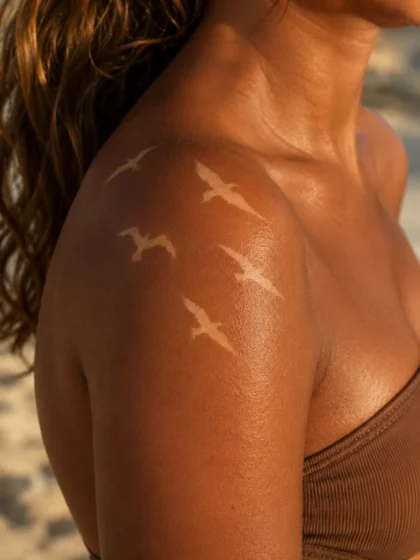 Bird Silhouette Tan Tattoo