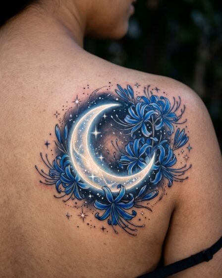 Blue Spider Lily and Moon