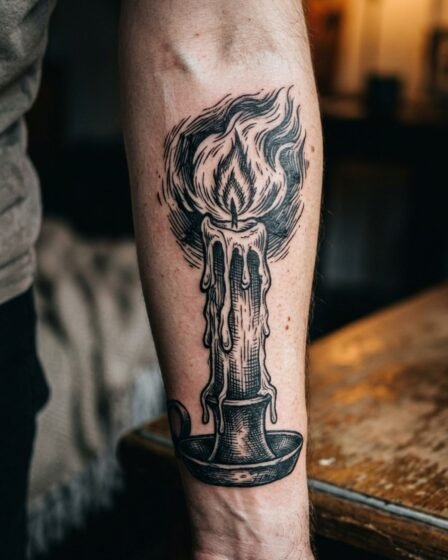 Candle with Dripping Wax