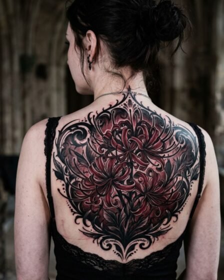 Dark Gothic Spider Lily Tattoo