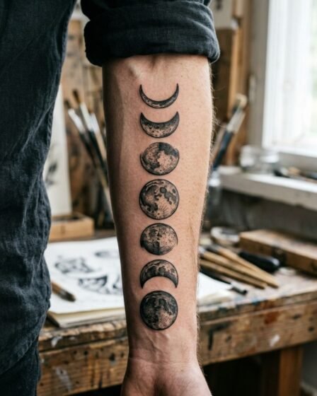 Moon Phases with Engraved Texture