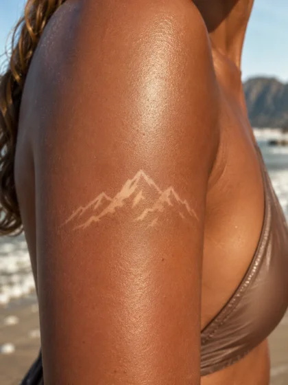Mountain Landscape Tan Tattoo