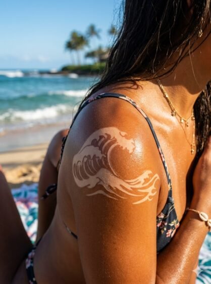Ocean Wave Tan Tattoo