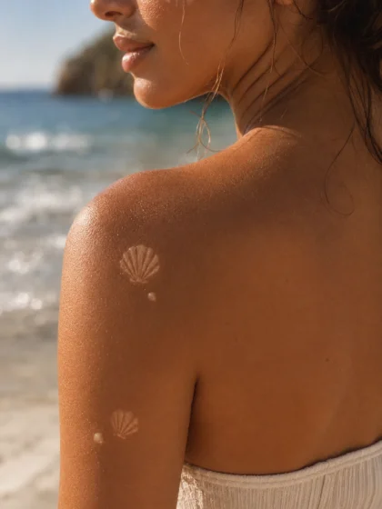 Shell and Pearl Tan Tattoo
