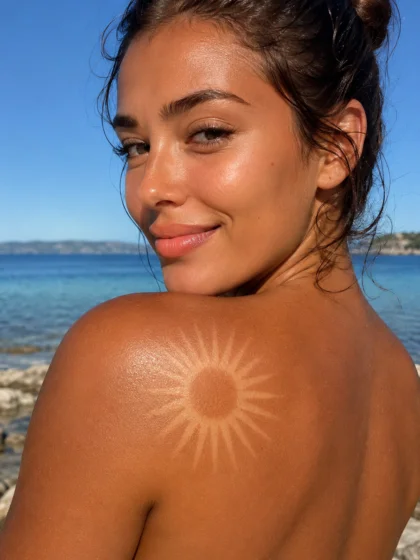 Starburst Sun Tan Tattoo