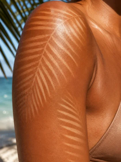 Tropical Palm Tan Tattoo