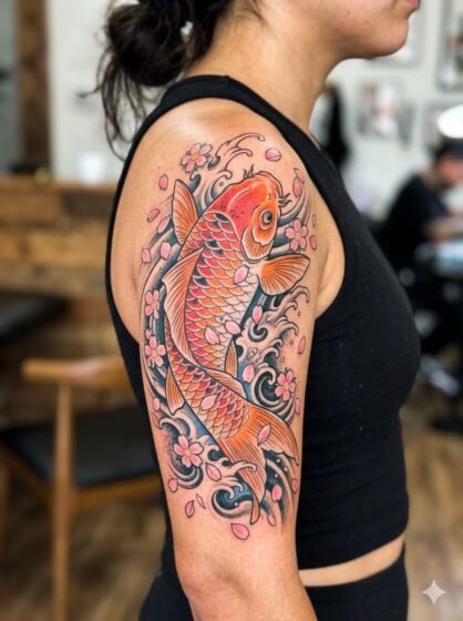 Koi Fish Swimming