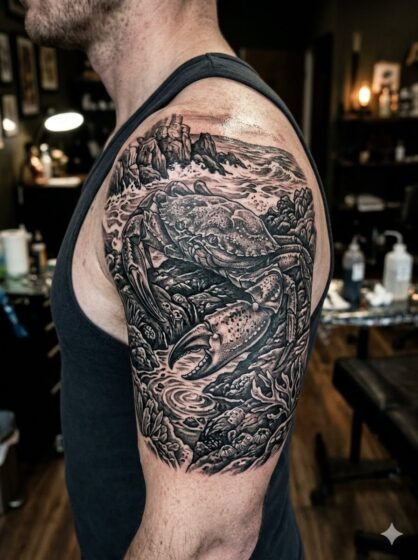 Crab Armor Tattoo