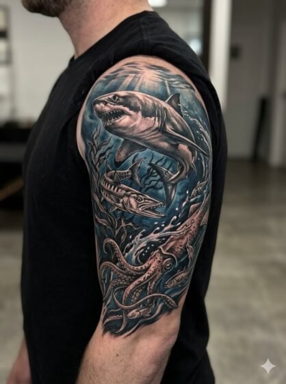 Ocean Predator Half Sleeve