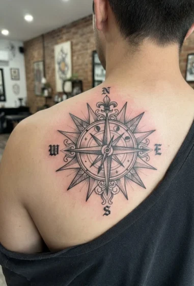 Sun Compass Rose Tattoo