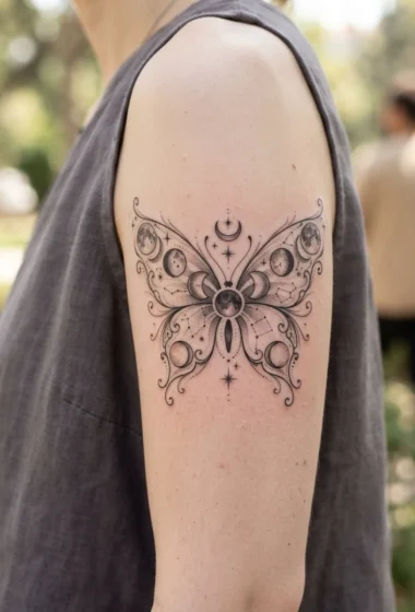 A Butterfly Made Entirely of Moon Phases