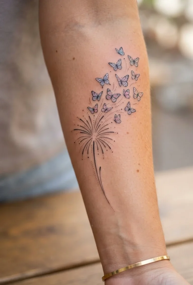 Firework Bursting Into Butterflie