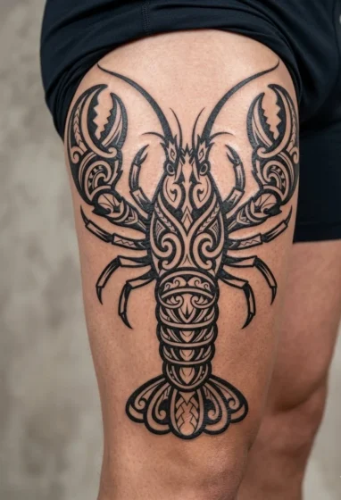 Tribal-Inspired Lobster Pattern
