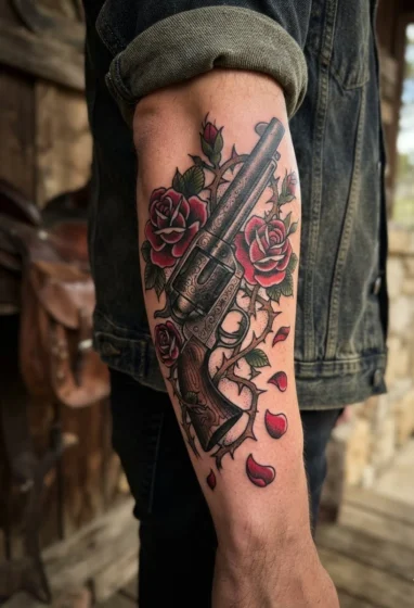 Revolver and Rose Design