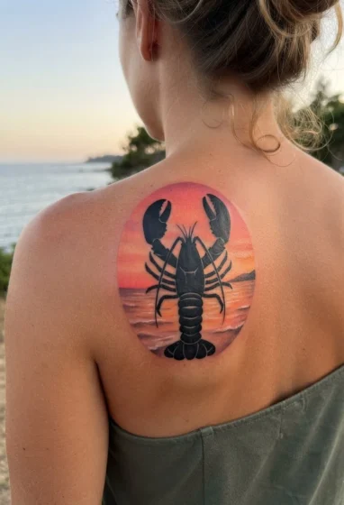 Lobster Silhouette at Sunset