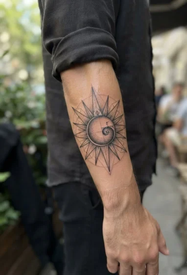 Golden Ratio Sun Tattoo