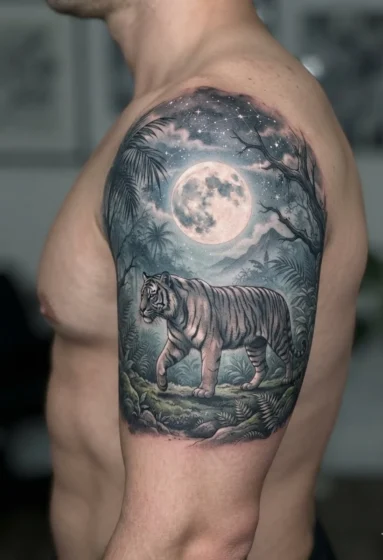 Tiger in Moonlight