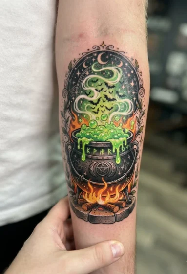 Cauldron Bubbling With Green Potion