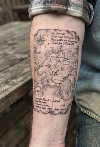 Old Map and Journal Page