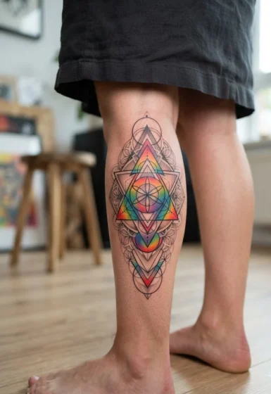 Geometric Rainbow Tattoo