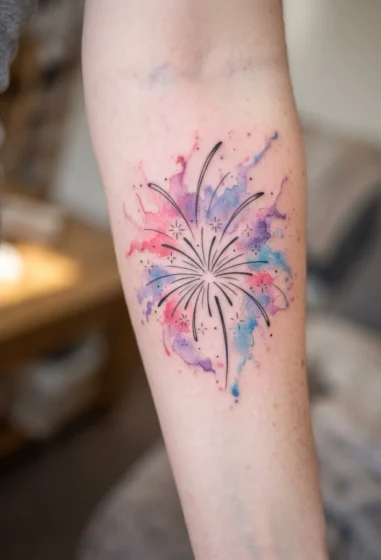 Watercolor-Style Firework Splash
