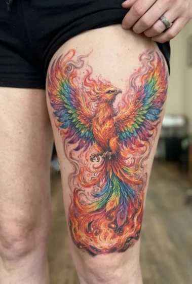 Rainbow Phoenix Tattoo