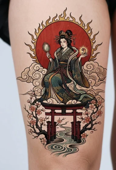 Japanese Amaterasu Sun Goddess Tattoo