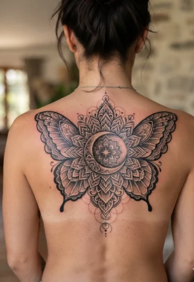 Moon and Butterfly Mandala Fusion