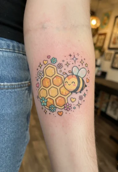 Honeycomb and Bee