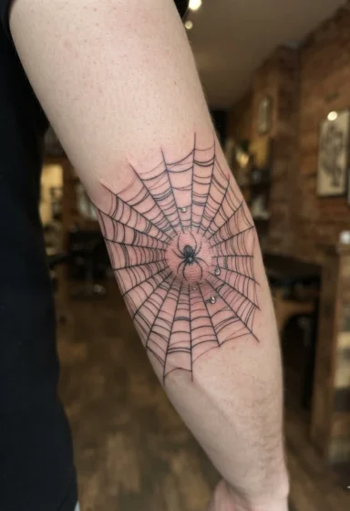 Spiderweb Wrapped Around the Elbow