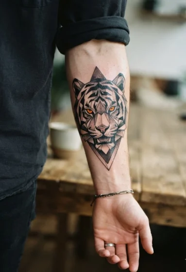 Geometric Tiger Face