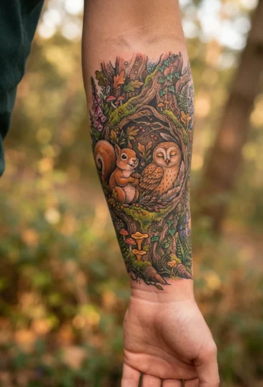 Squirrel and Owl