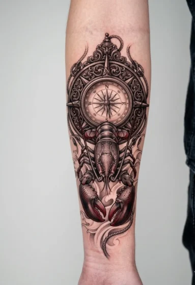 Lobster With Compass Rose