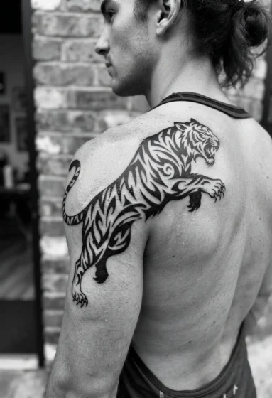 Tribal Tiger Silhouette