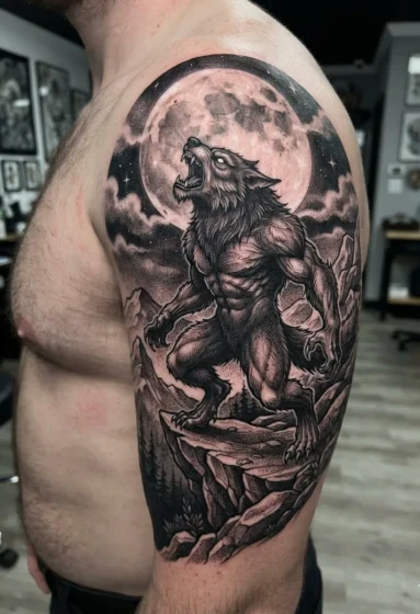 Werewolf Howling at the Moon